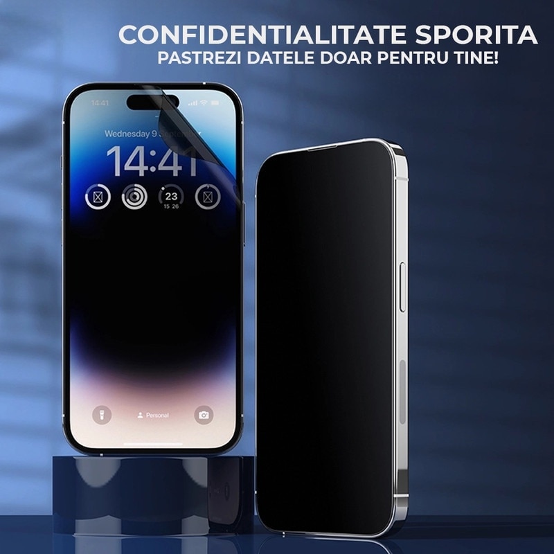 Folie Privacy Silicon Ecran pentru Apple iPhone 13, Silicon Hydrogel, Flexible Hydro-Crystal, Protectie Completa, Full Glue, Instalare usoara, Set complet pentru Instalare