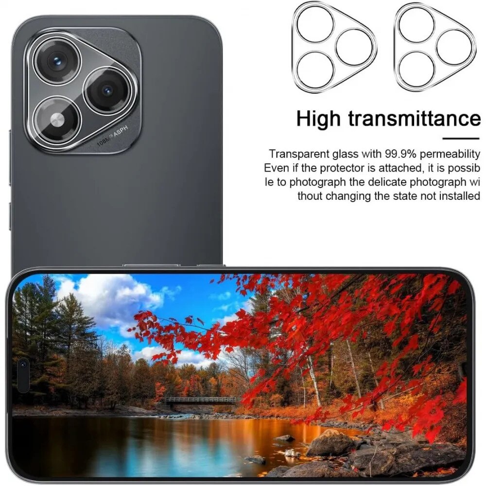 Set 2 Folii Protectie Camera pentru Honor 400 Lite, Sticla Securizata 9H, Transparent