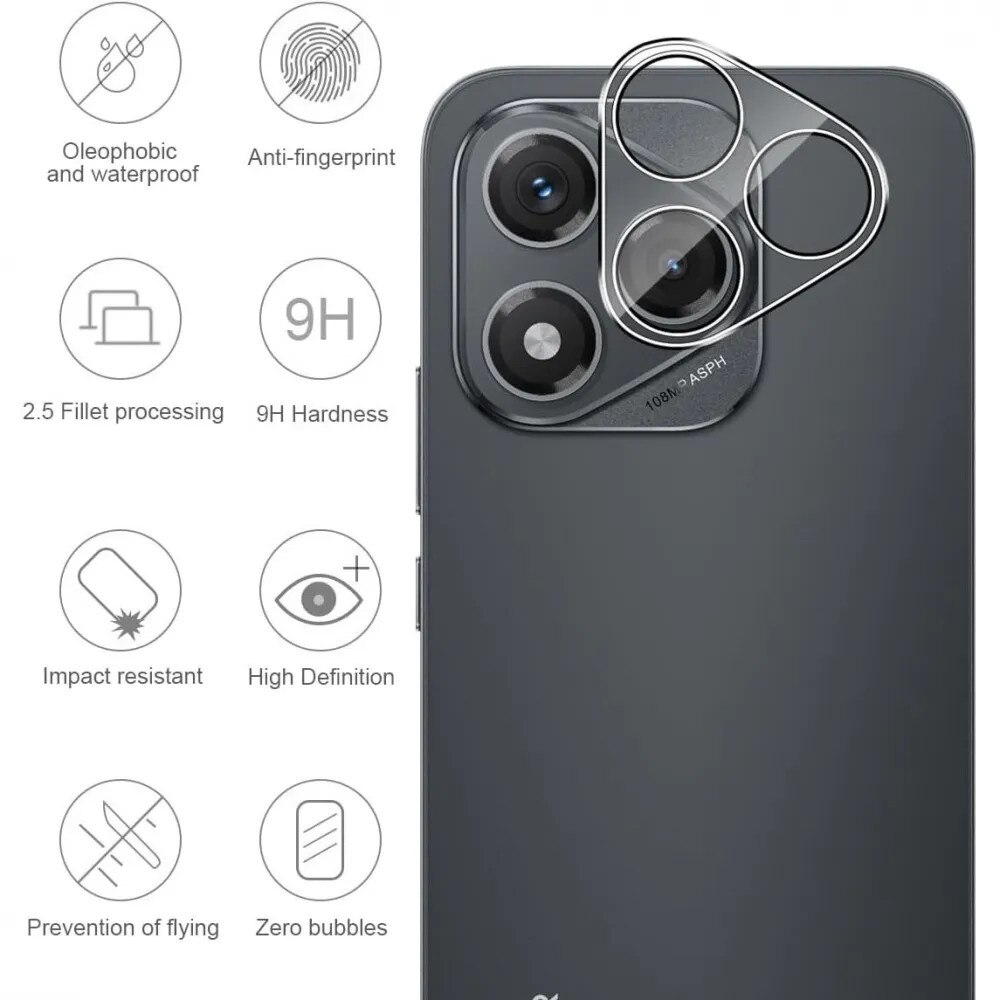 Set 2 Folii Protectie Camera pentru Honor 400 Lite, Sticla Securizata 9H, Transparent
