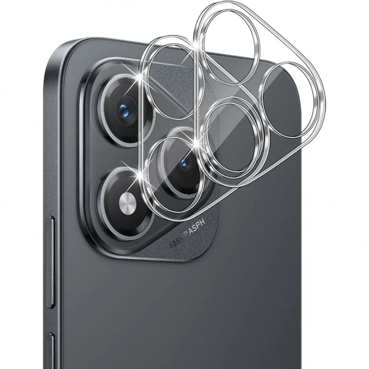 Set 2 Folii Protectie Camera pentru Honor 400 Lite, Sticla Securizata 9H, Transparent