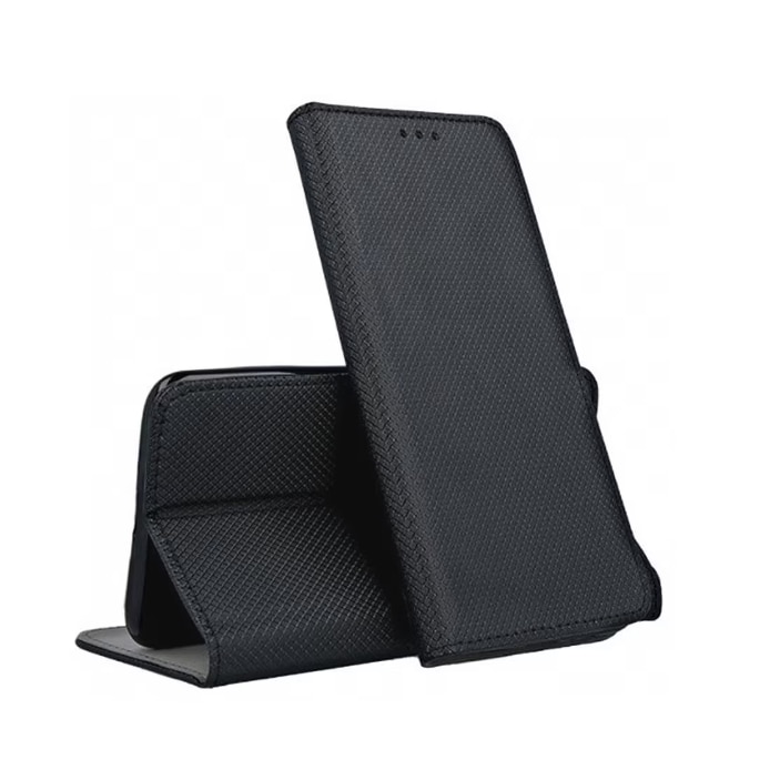 Husa protectie Tip Carte, Mat-Tech compatibila cu Samsung Galaxy A36 5G / A56 5G, Inchidere Magnetica, Buzunar interior pentru card, Protectie Completa, Functie de Stand, Negru