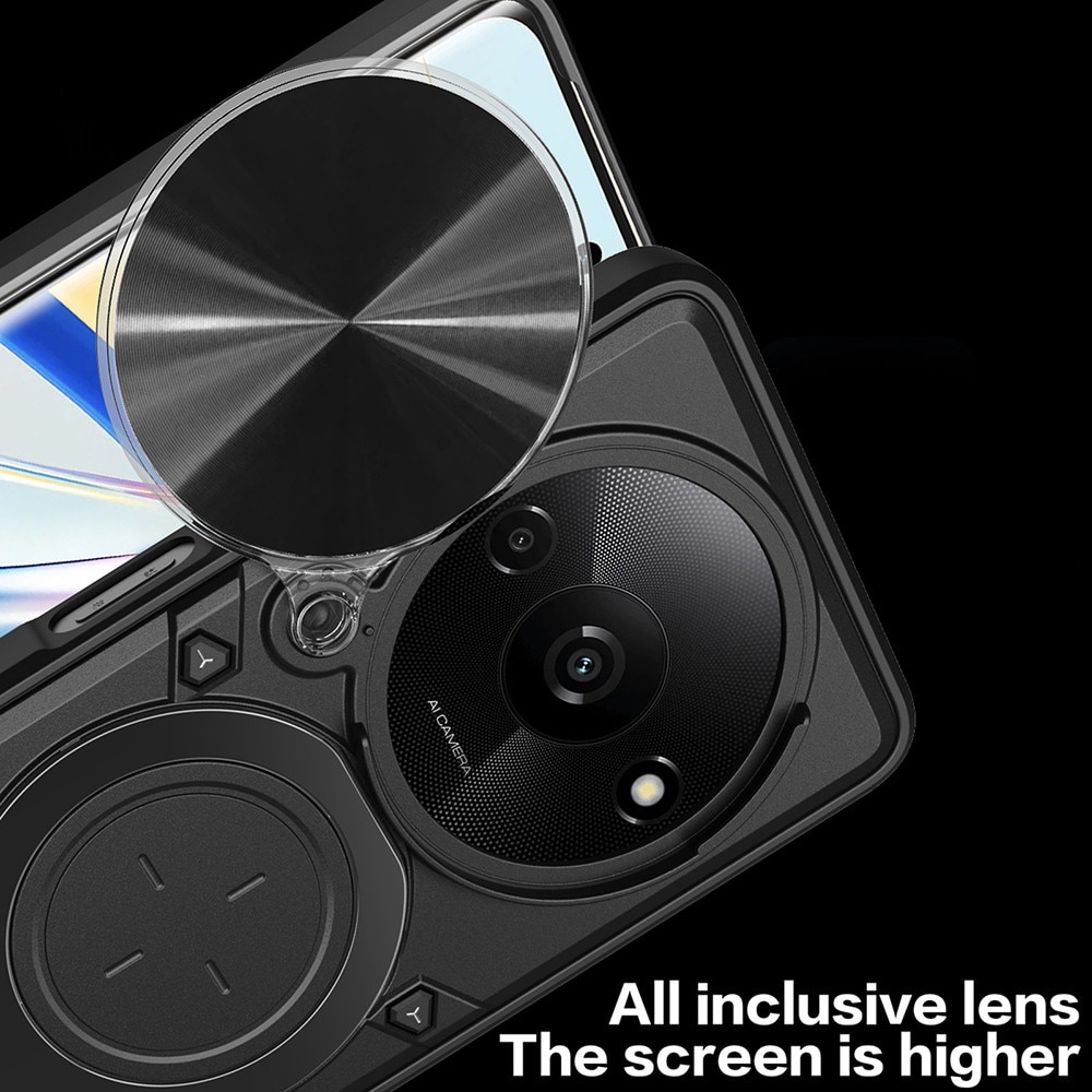 Husa pentru Honor Magic 8 Pro cu protectie pentru camera si suport magnetic integrat Ring Shockproof, negru