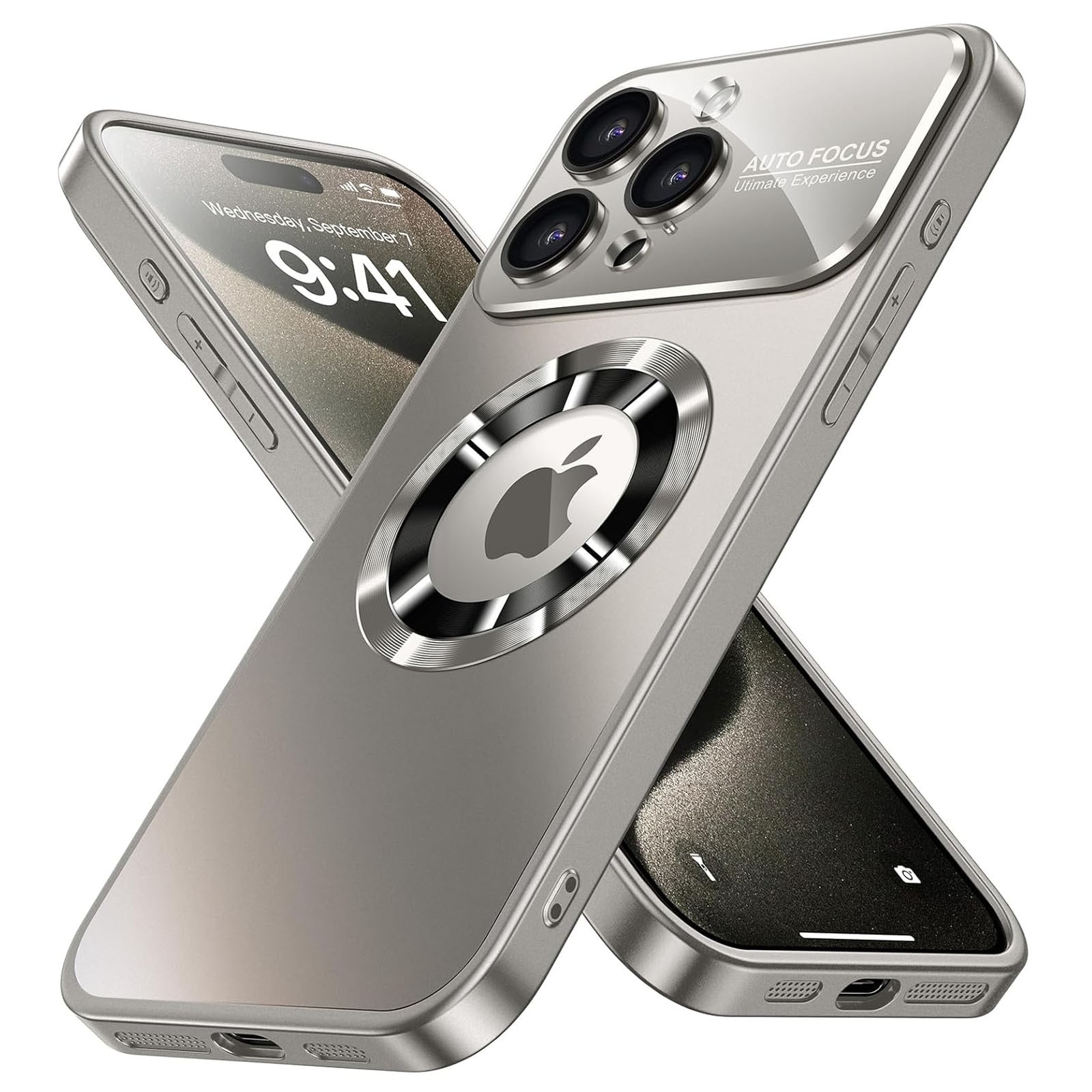 Husa pentru apple iPhone 16 promax, Axroad Mall, Husa compatibila cu Incarcare magsafe compatibila, Protectie completa camera, Rezistenta la socuri, Test de cadere de calitate militara, Placa din spate PC transparenta, Aurii