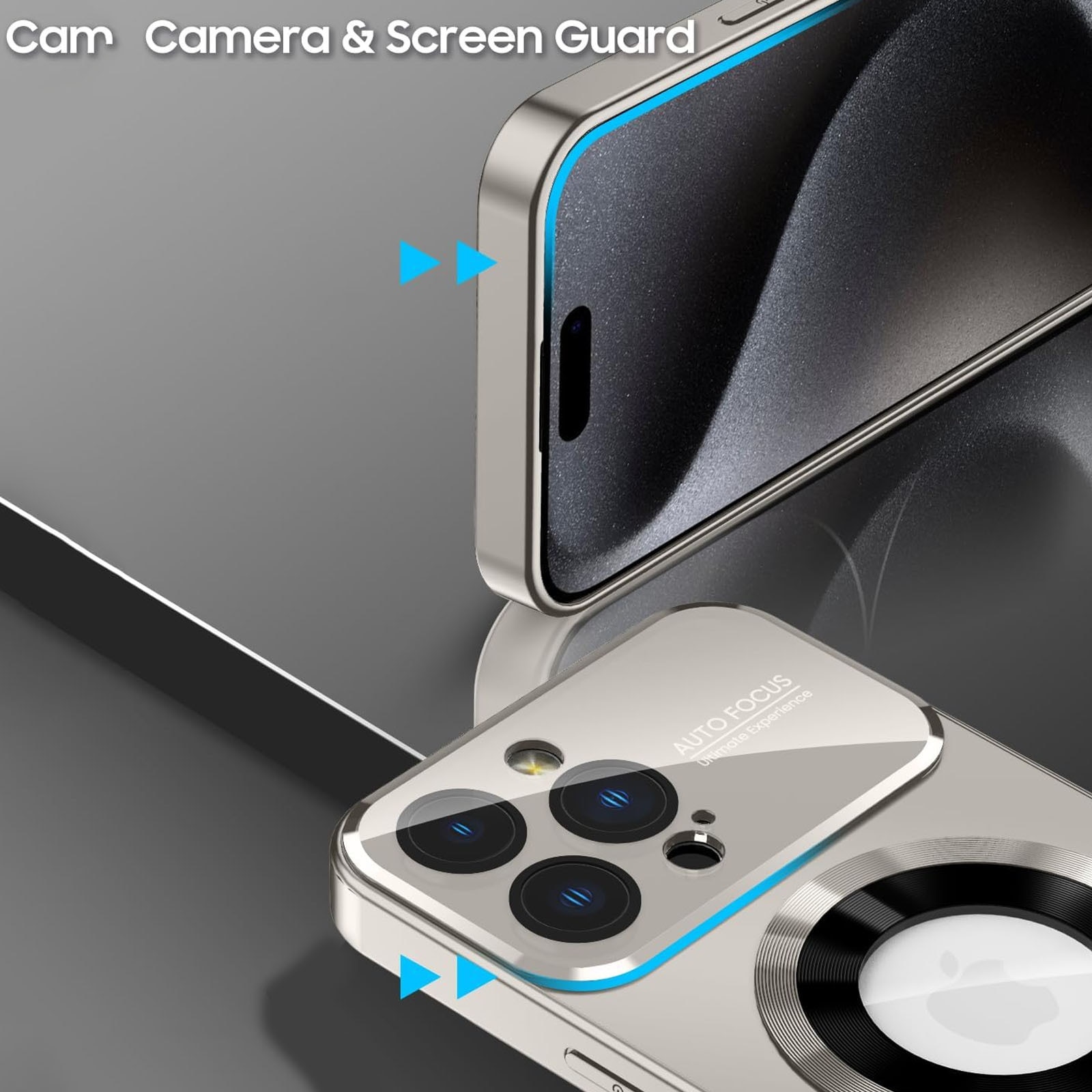Husa pentru apple iPhone 16 promax, Axroad Mall, Husa compatibila cu Incarcare magsafe compatibila, Protectie completa camera, Rezistenta la socuri, Test de cadere de calitate militara, Placa din spate PC transparenta, Aurii