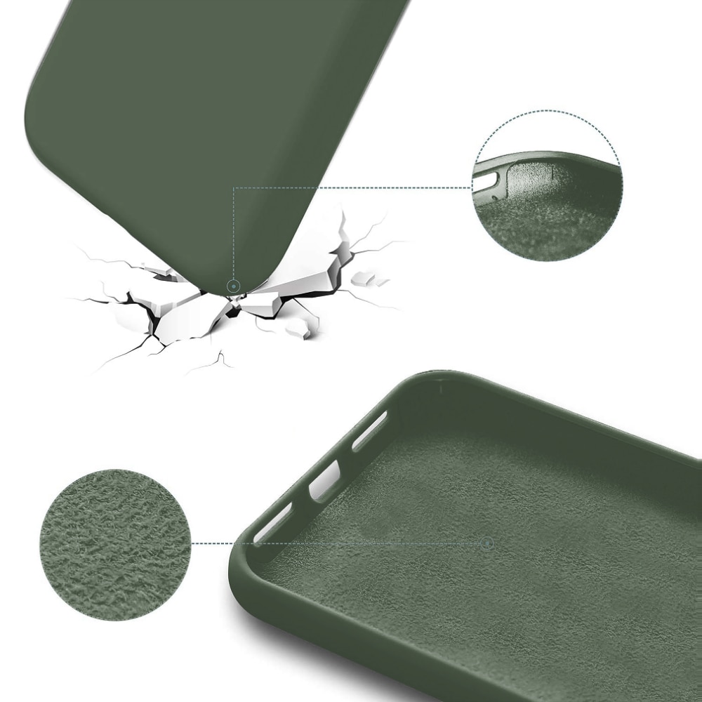 Husa CASEY STUDIOS™ pentru Apple iPhone 13 Pro Max, Soft Silicone Premium, Microfibra in Interior, Webster Green, de Protectie, Ultra Slim, pentru Incarcare Wireless, Margini Ridicate pentru Protectia Ecranului si a Camerelor