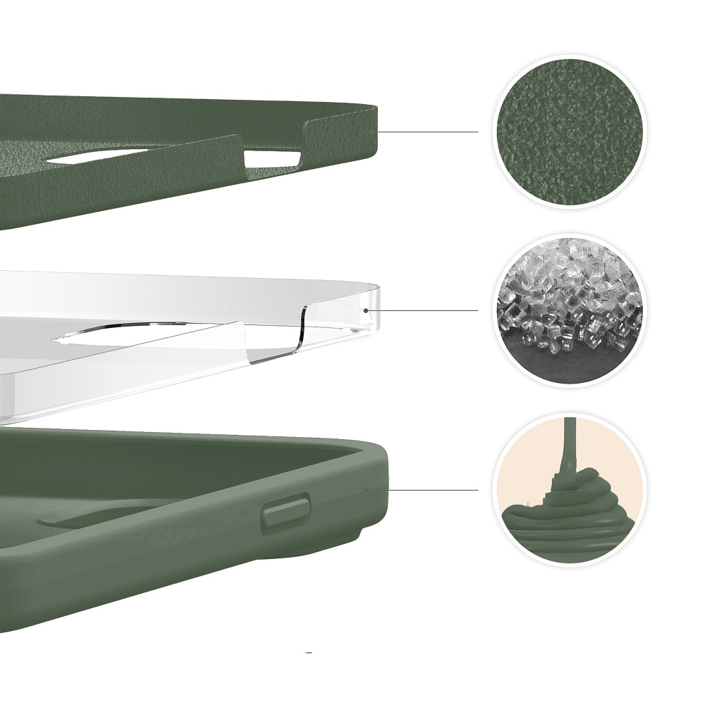 Husa CASEY STUDIOS™ pentru Apple iPhone 13 Pro Max, Soft Silicone Premium, Microfibra in Interior, Webster Green, de Protectie, Ultra Slim, pentru Incarcare Wireless, Margini Ridicate pentru Protectia Ecranului si a Camerelor