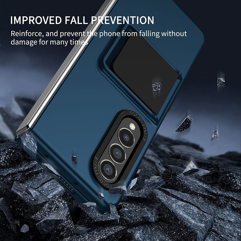 Husa de protectie Flippy, Pliere Tridimensionala, Multifunctionala, PC, pentru Samsung Galaxy Z Fold 4 5G, Albastru