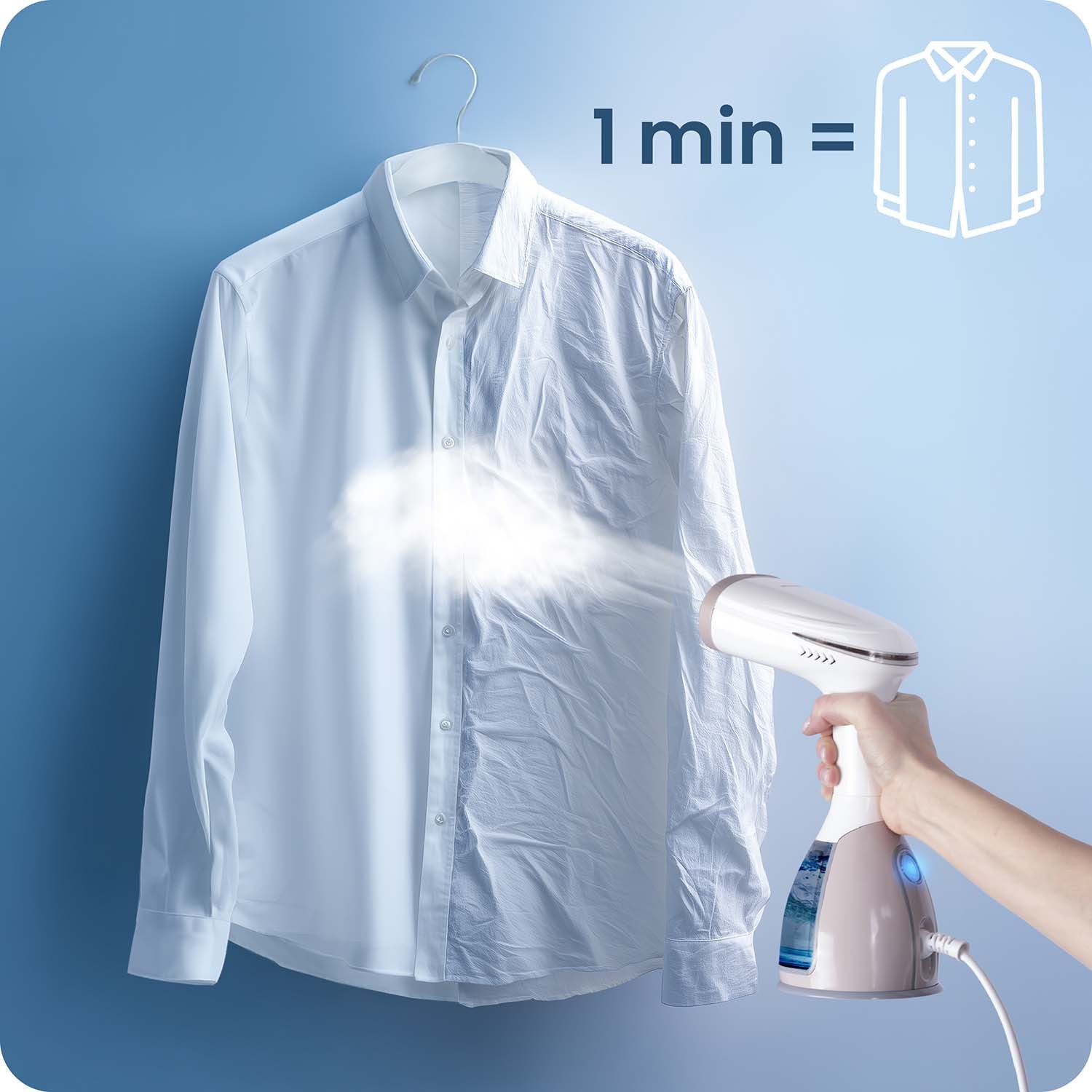 Parownica Berdsen 1500W, 32g/min, rezervor 280ml, set cu perie