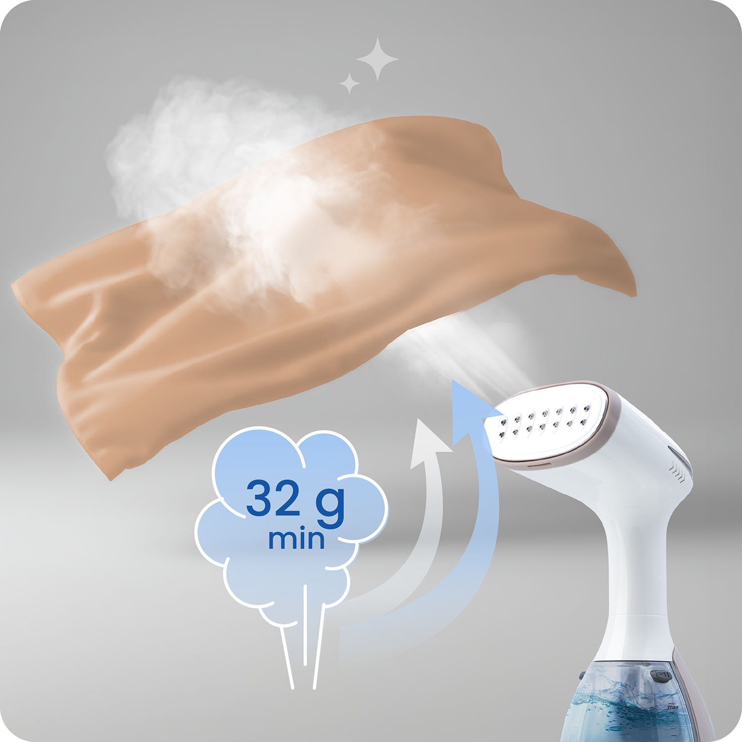 Parownica Berdsen 1500W, 32g/min, rezervor 280ml, set cu perie