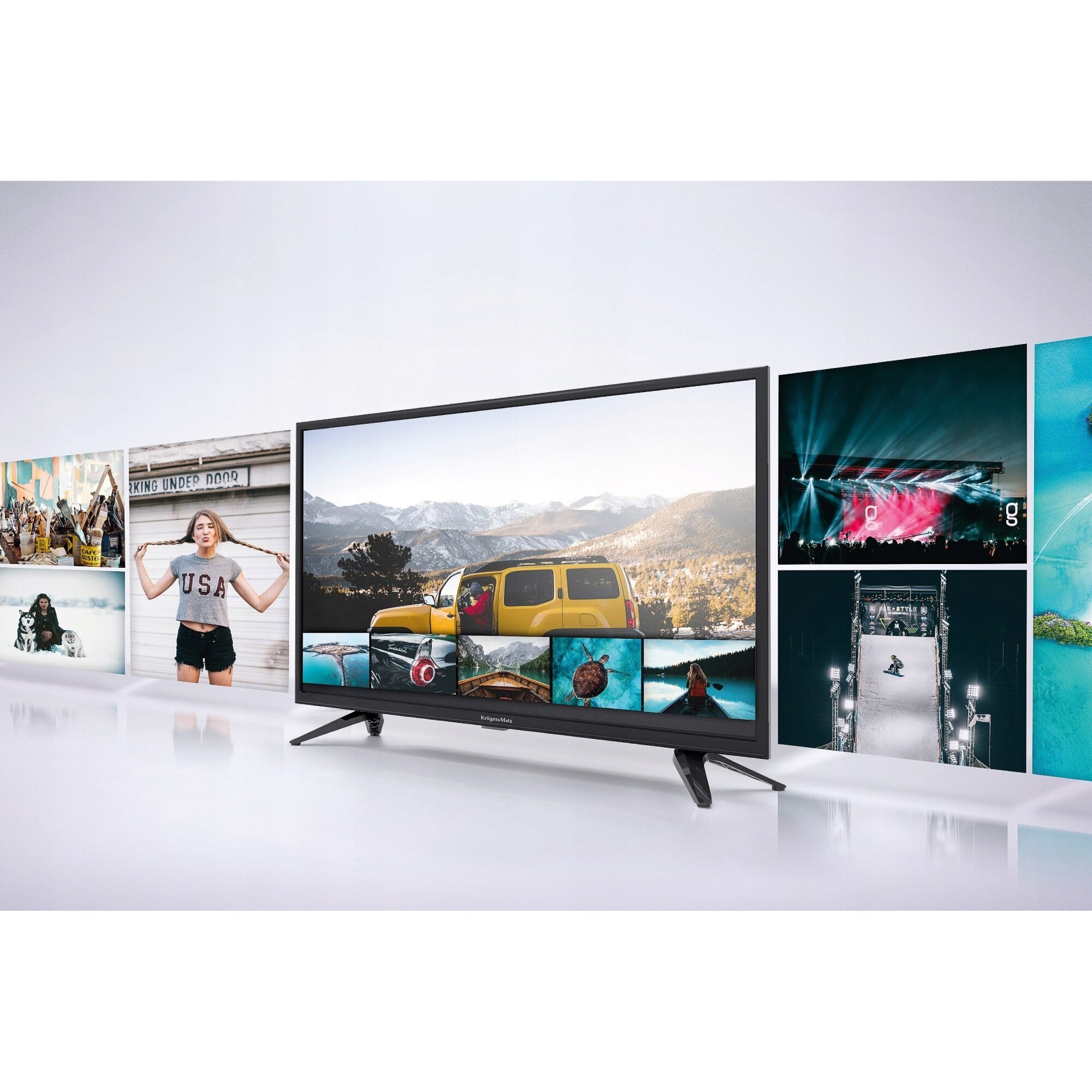 Televizor LED 24", Kruger&Matz KM0224-T4 HD, 1366x768 px, HDMI, USB, VESA