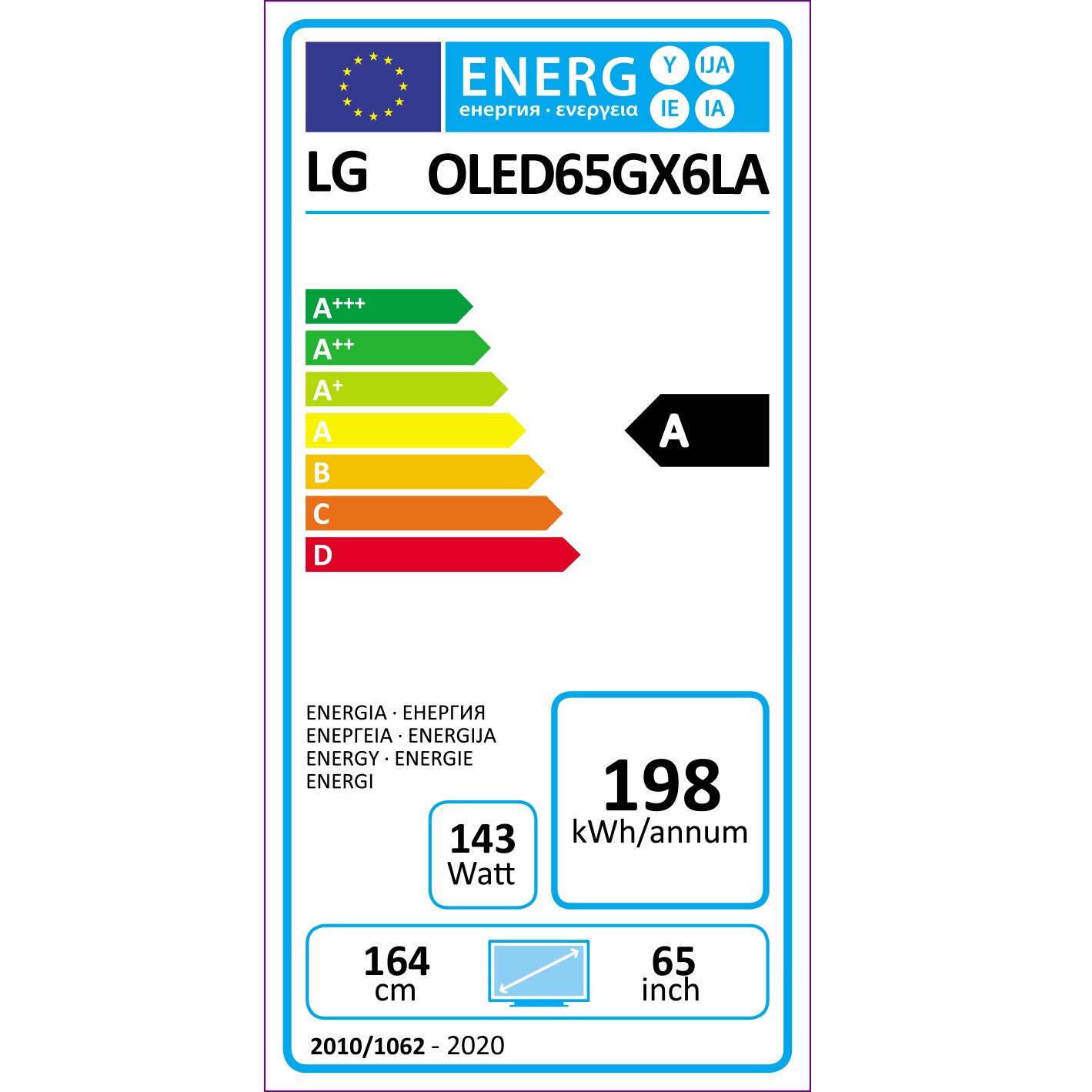 Televizor LG OLED65GX3LA, 164 cm, Smart, 4K Ultra HD, OLED, Clasa G