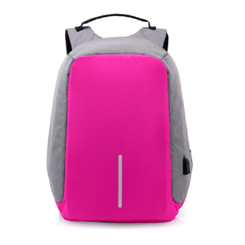 Rucsac Laptop HOZRO, 14 inch, Port USB, Poliester, Roz, 40x28x13cm