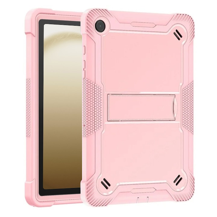 [Pachet 360°] Husa + folie din sticla pentru Samsung Galaxy Tab A11 Plus 11 inch Rugged Heavy Duty - roz