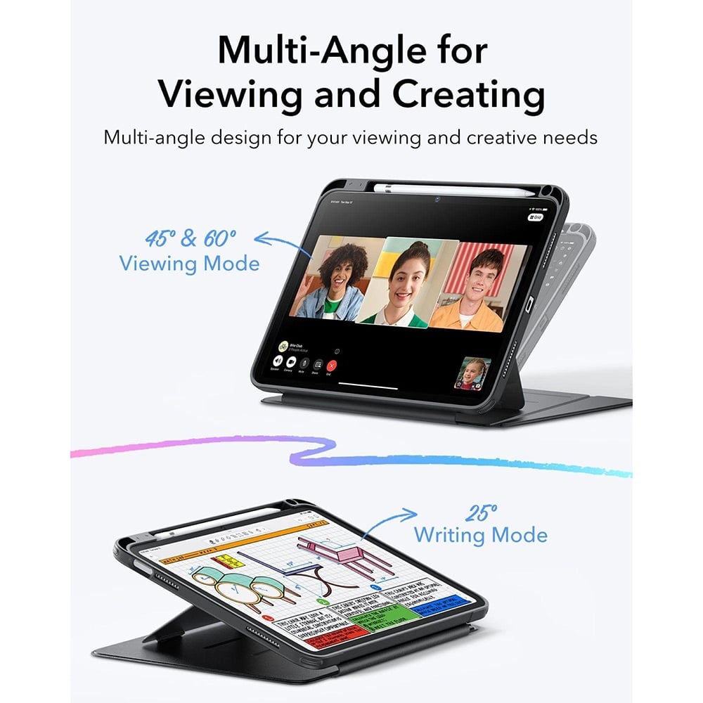 Husa pentru iPad 10 (2022) 10.9 / 11 (2025 - ESR FlipA Hybrid (with Pencil Holder) - Black