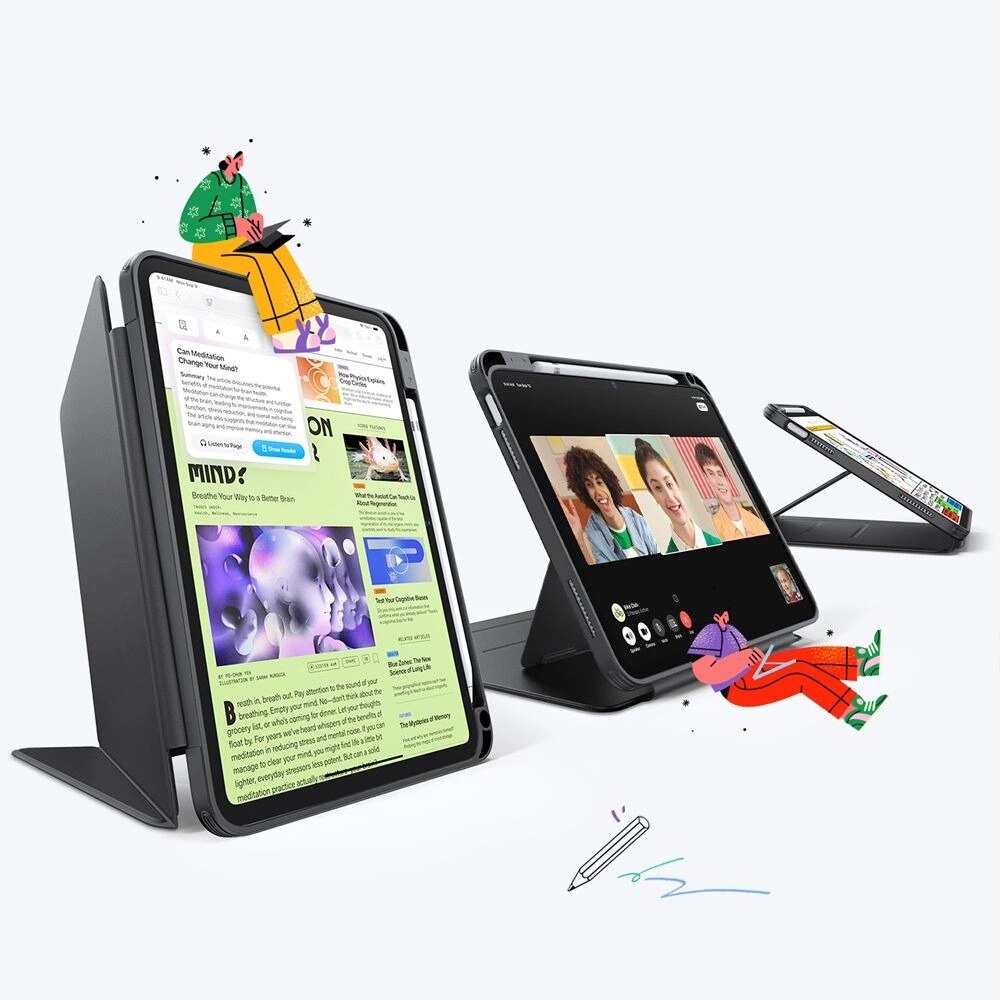 Husa pentru iPad 10 (2022) 10.9 / 11 (2025 - ESR FlipA Hybrid (with Pencil Holder) - Black