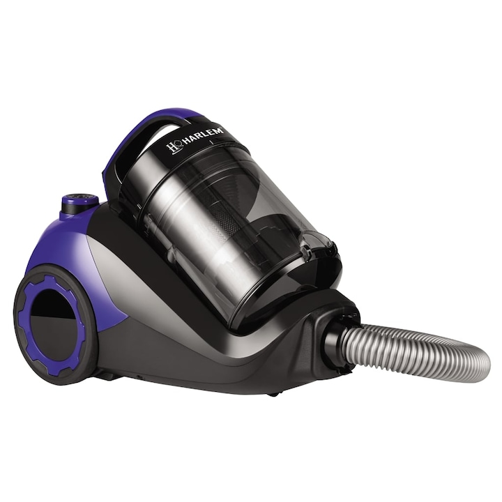 Aspirator fara sac Harlem Tornado Cyclone, Putere mare,2000W, Capacitate 2,5 Litri, Albastru