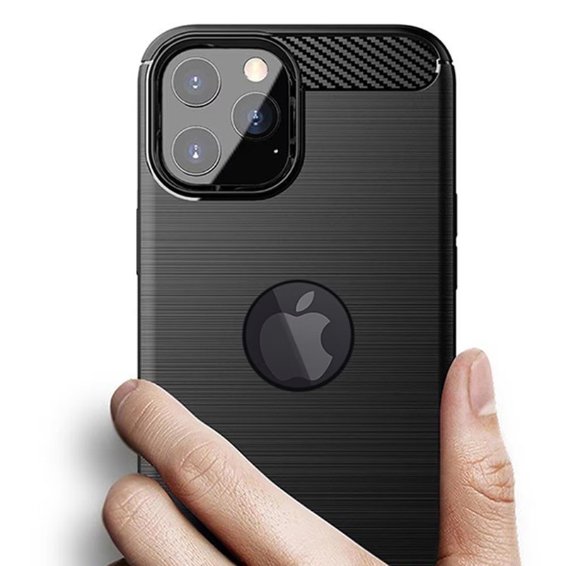 Husa Protectie, Flippy, compatibila Apple iPhone 14, Carcasa TPU Carbon, 1.5 mm, Negru