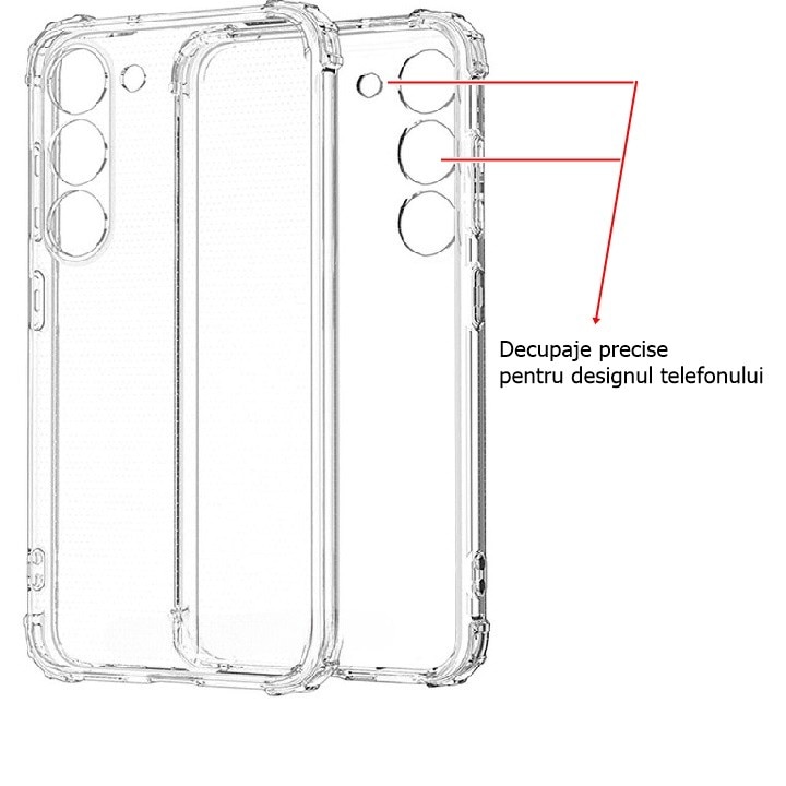 Husa de protectie Flippy, Airbag Shock Absorption, TPU, pentru Samsung Galaxy S23, Transparent