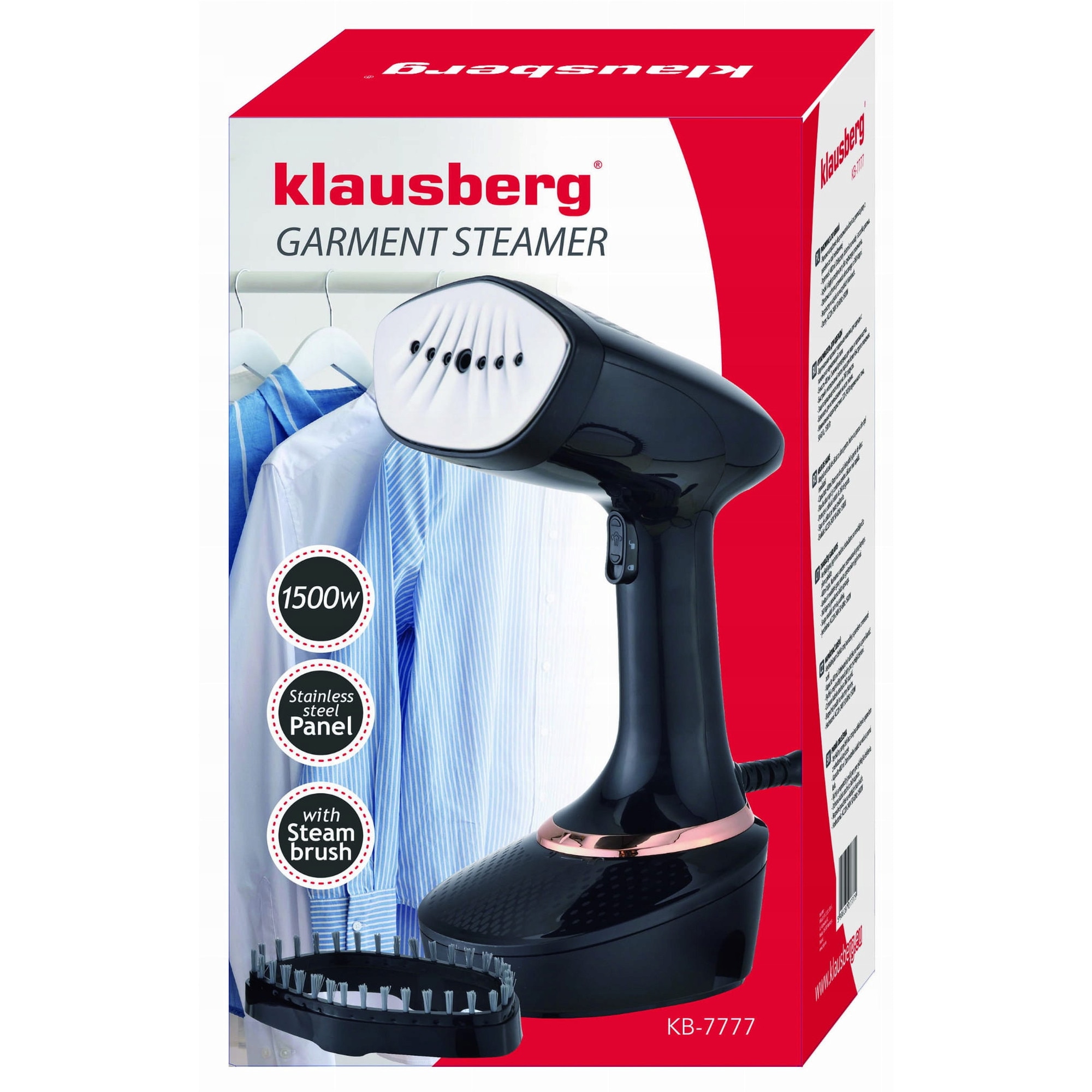 Aparat de calcat vertical Klausberg KB-7777, 1500W, rezervor 400ml, usor de transportat, compacta