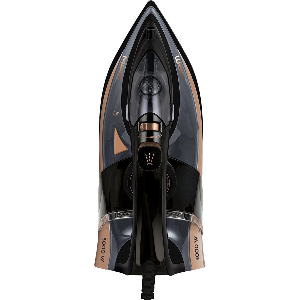 Fier de calcat MPM MZE-24/C ceramica, 3000W, 190g/min, negru-aurie, 2,5m