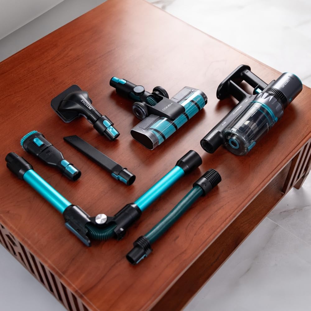 Aspirator vertical 400W, Cecotec Rockstar 2500 ThunderFlex, 30kPa, 65 minute autonomie, perie jalisco&accesoriu animale