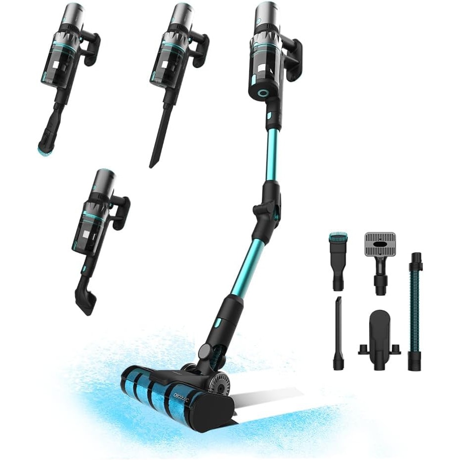 Aspirator vertical 400W, Cecotec Rockstar 2500 ThunderFlex, 30kPa, 65 minute autonomie, perie jalisco&accesoriu animale