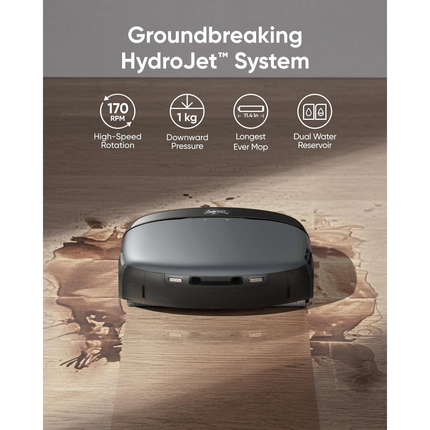 Aspirator robot eufy Omni S1, All-in-One Station, HydroJet Aspirator si Mop, 8000 Pa, Negru