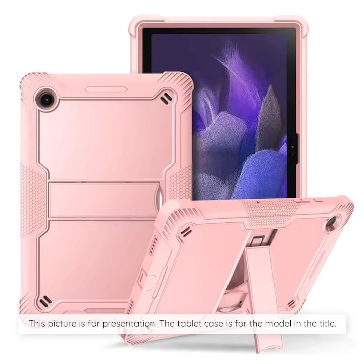 Husa pentru Samsung Galaxy Tab A9 Plus + Folie, Techsuit Rugged TabShell, Rose Gold