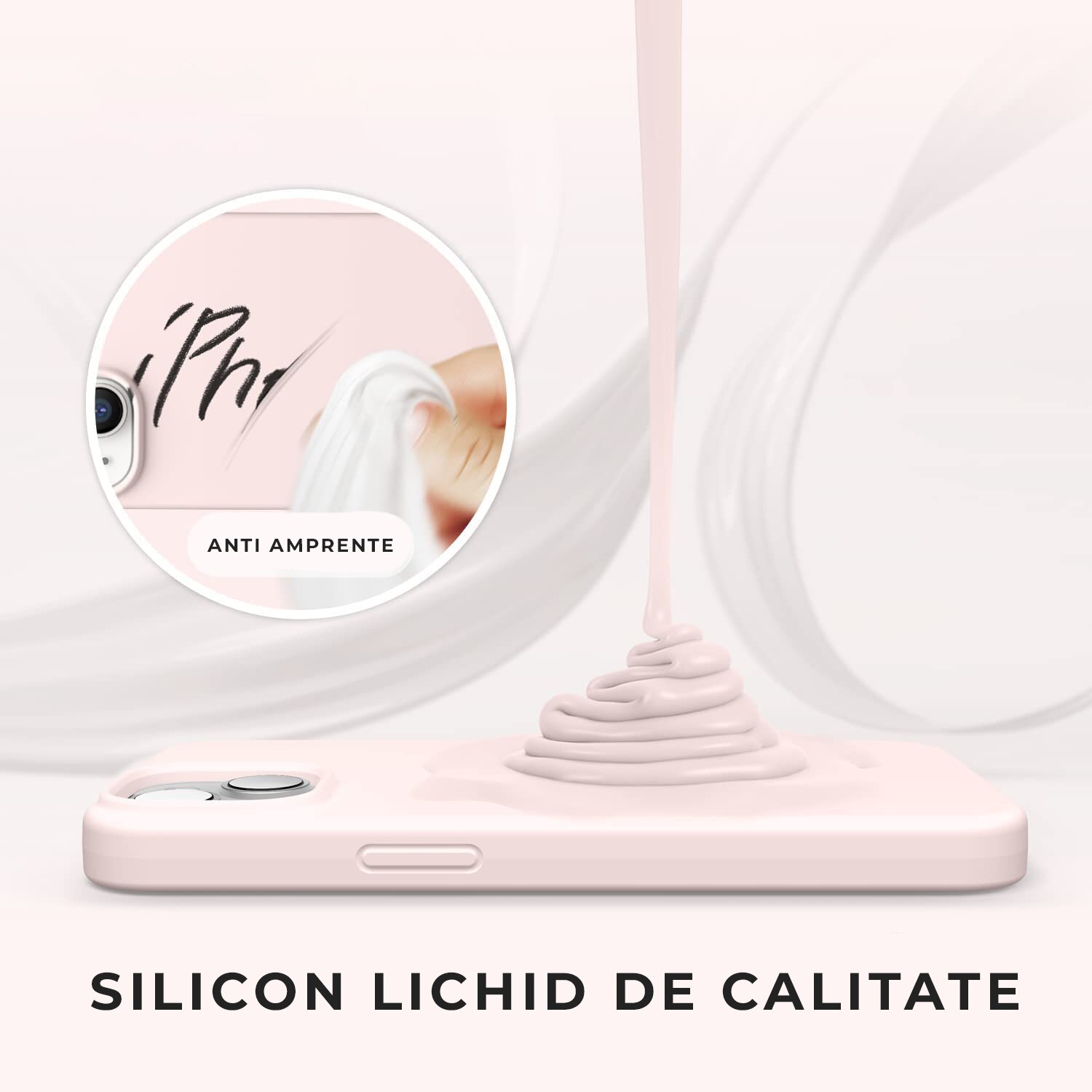 Husa PremiumCell Soft Silicone pentru iPhone 14, Roz, Ultra Slim, Silicon, Interior din microfibra