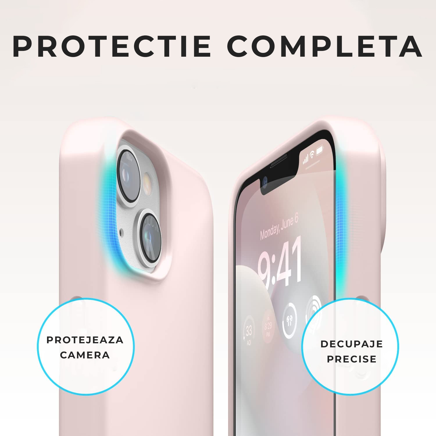 Husa PremiumCell Soft Silicone pentru iPhone 14, Roz, Ultra Slim, Silicon, Interior din microfibra