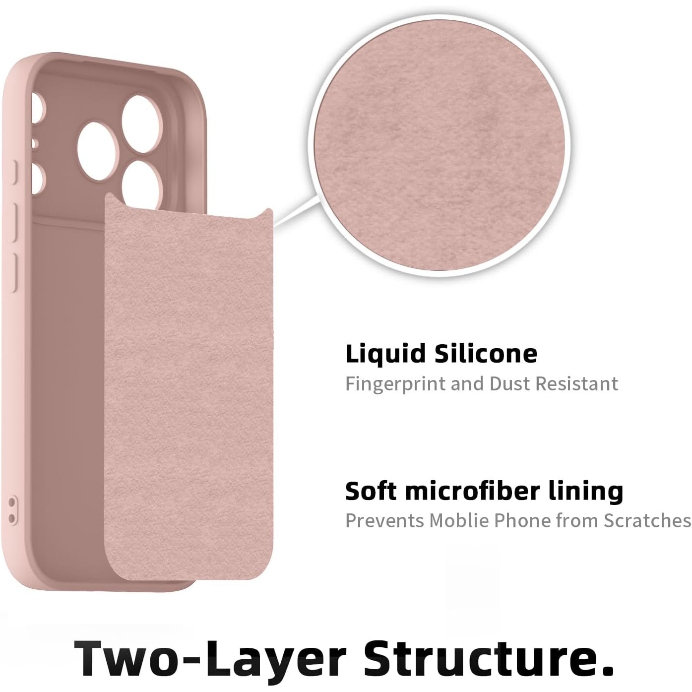 Husa Soft Touch, slim, ALC Mobile, anti soc, compatibila cu IPhone 17 Pro Max, Roz Pal Tpu