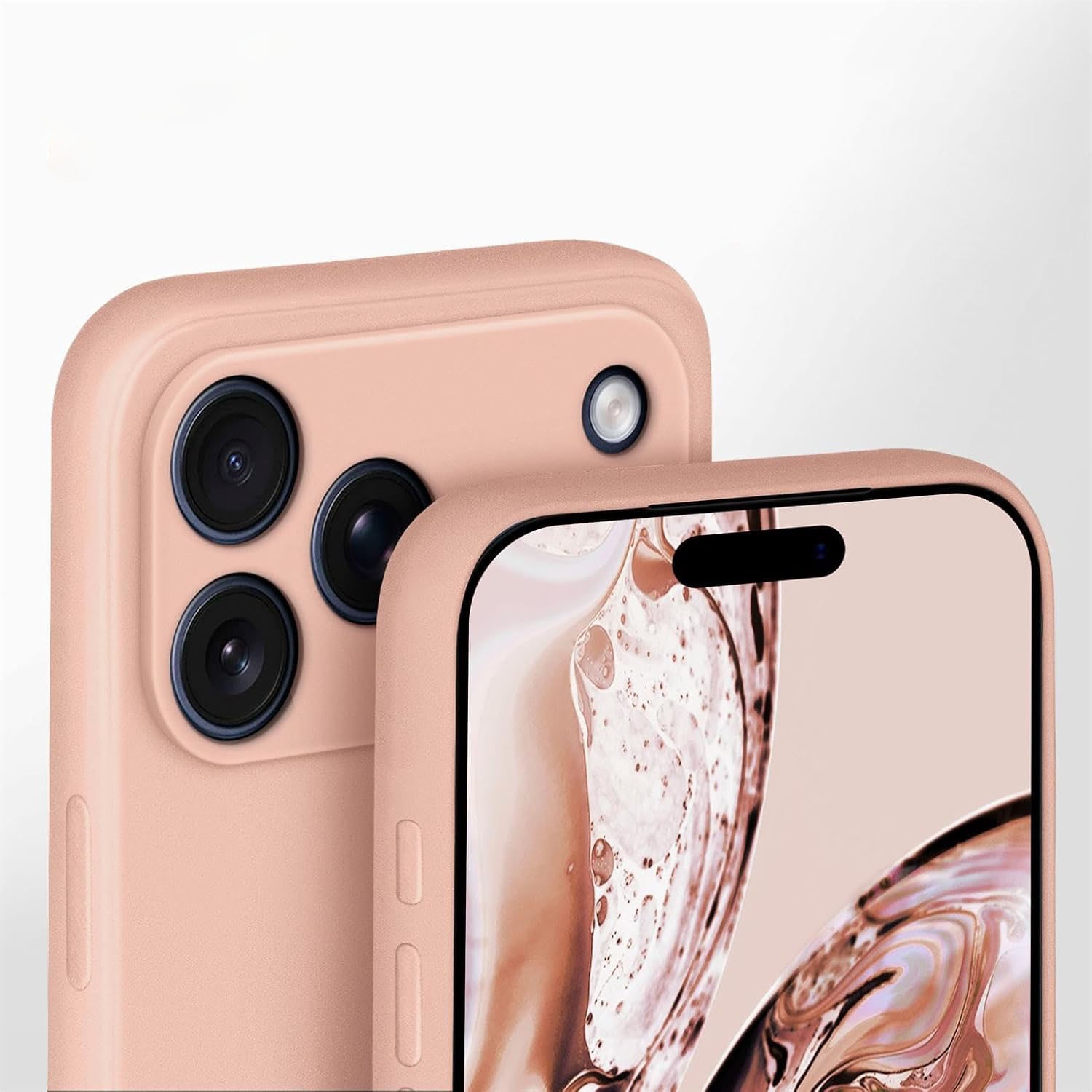 Husa Soft Touch, slim, ALC Mobile, anti soc, compatibila cu IPhone 17 Pro Max, Roz Pal Tpu