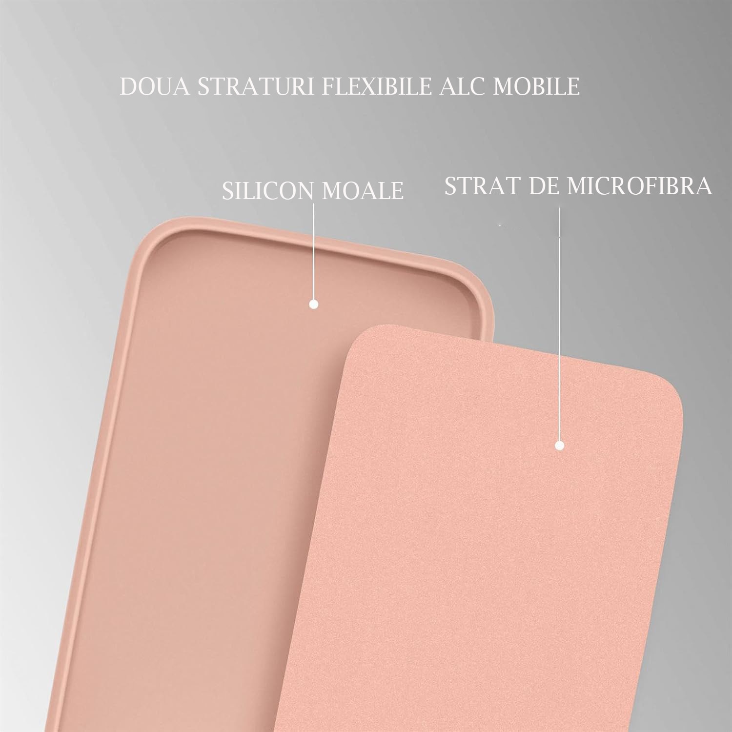 Husa Soft Touch, slim, ALC Mobile, anti soc, compatibila cu IPhone 17 Pro Max, Roz Pal Tpu