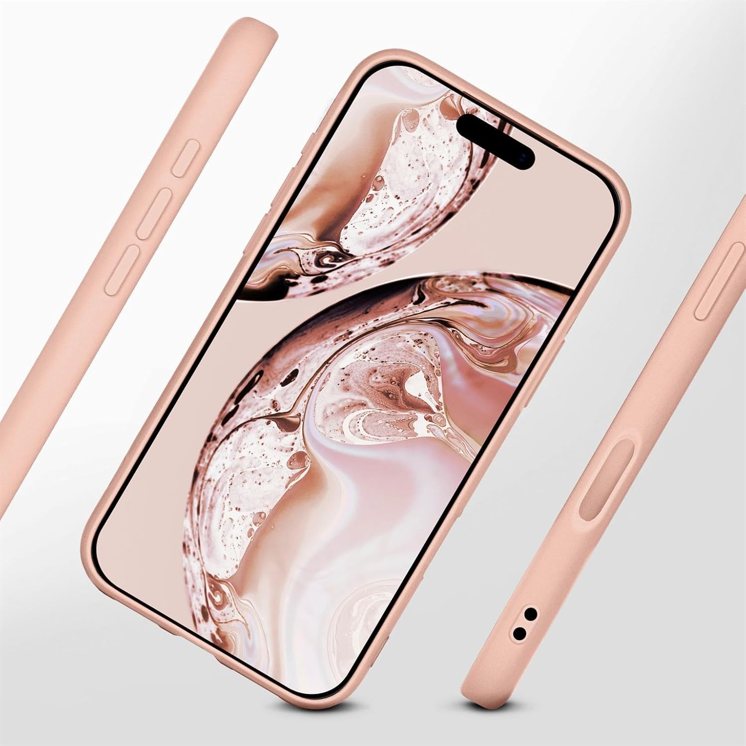 Husa Soft Touch, slim, ALC Mobile, anti soc, compatibila cu IPhone 17 Pro Max, Roz Pal Tpu