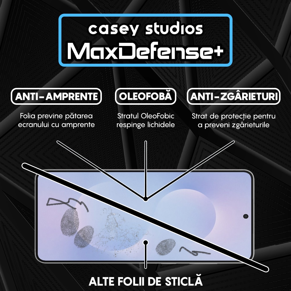 Folie Sticla CASEY STUDIOS™ compatibila cu Samsung Galaxy S25 EDGE, Full Cover 3D, Full Glue, Sticla Securizata, Duritate Militara, Ultra HD, Protectie Profesionala Ecran 3D, Anti Zgarieturi, Anti Socuri, Margini Negre