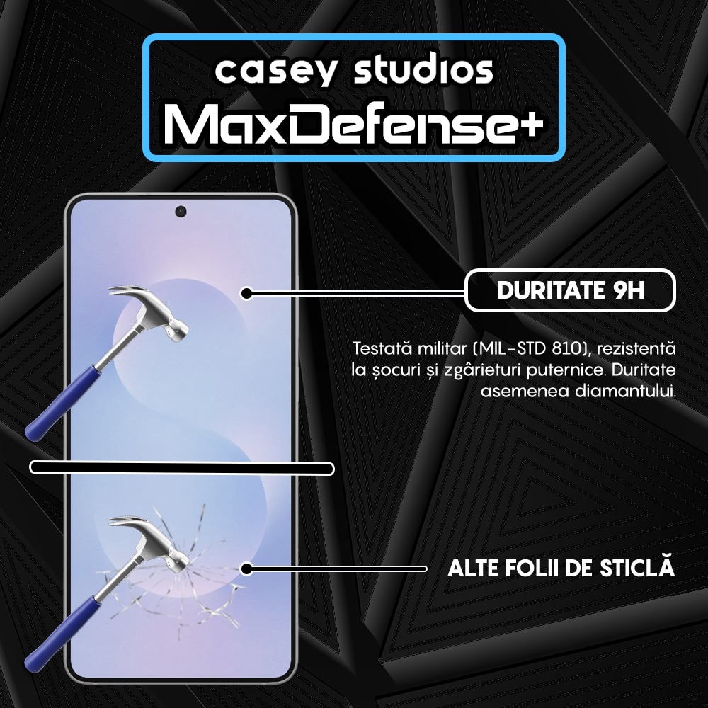 Folie Sticla CASEY STUDIOS™ compatibila cu Samsung Galaxy S25 EDGE, Full Cover 3D, Full Glue, Sticla Securizata, Duritate Militara, Ultra HD, Protectie Profesionala Ecran 3D, Anti Zgarieturi, Anti Socuri, Margini Negre