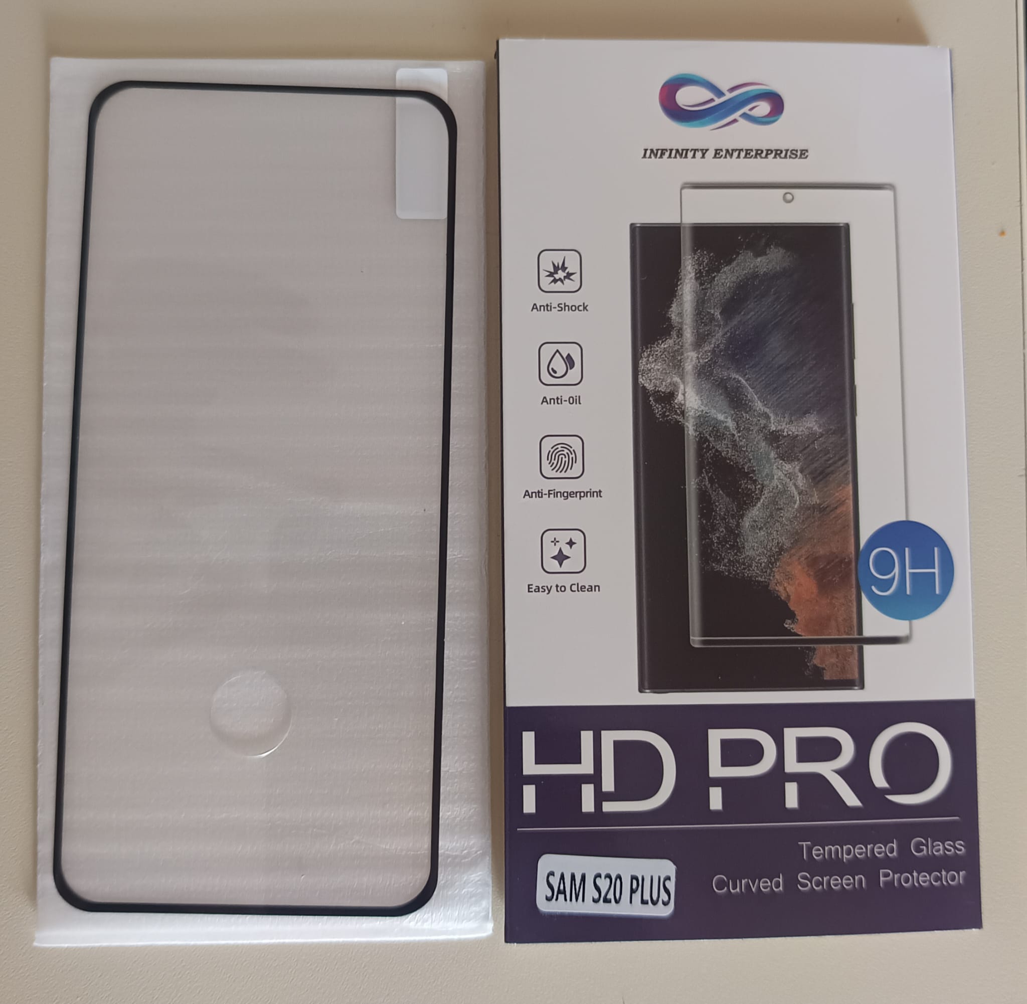 Folie Sticla Curbata securizata Infinity Enterprise pentru Samsung Galaxy S20 Plus, protectie Display, compatibila, Amprenta, 9H pentru ecran telefon Fata AntiShock, Flexibil, lipire Completa