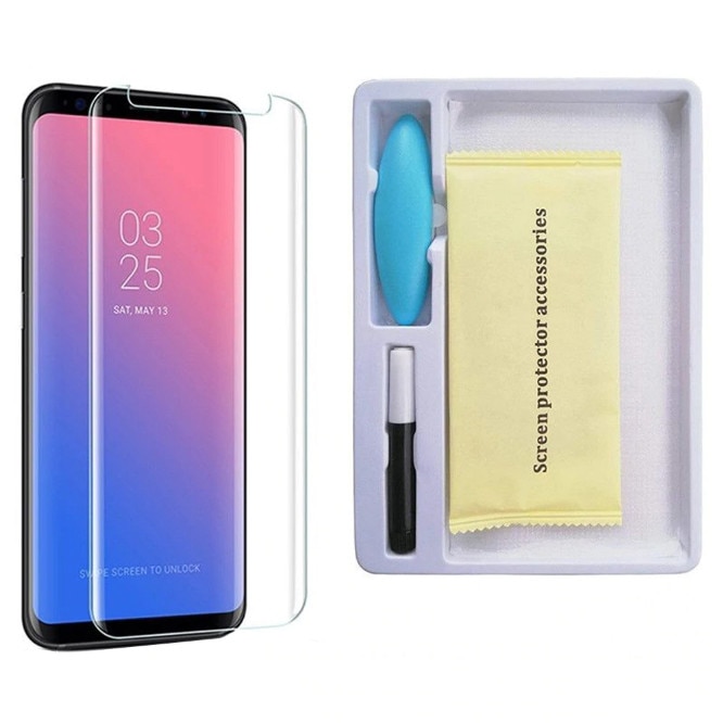 Folie Protectie UV compatibila Samsung Galaxy S10 G973, Sticla securizata, Full Face, Full Glue cu lampa UV