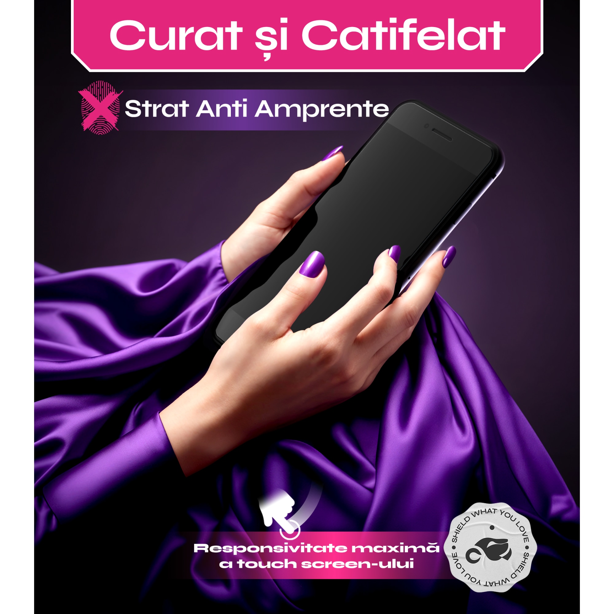 Folie sticla compatibil cu iPhone 8 / 7, set 2 buc, DefenSlim, instalare usoara si rapida cu dispozitiv de potrivire automata in 30 sec cu Easy Install Kit patentat, protectie telefon