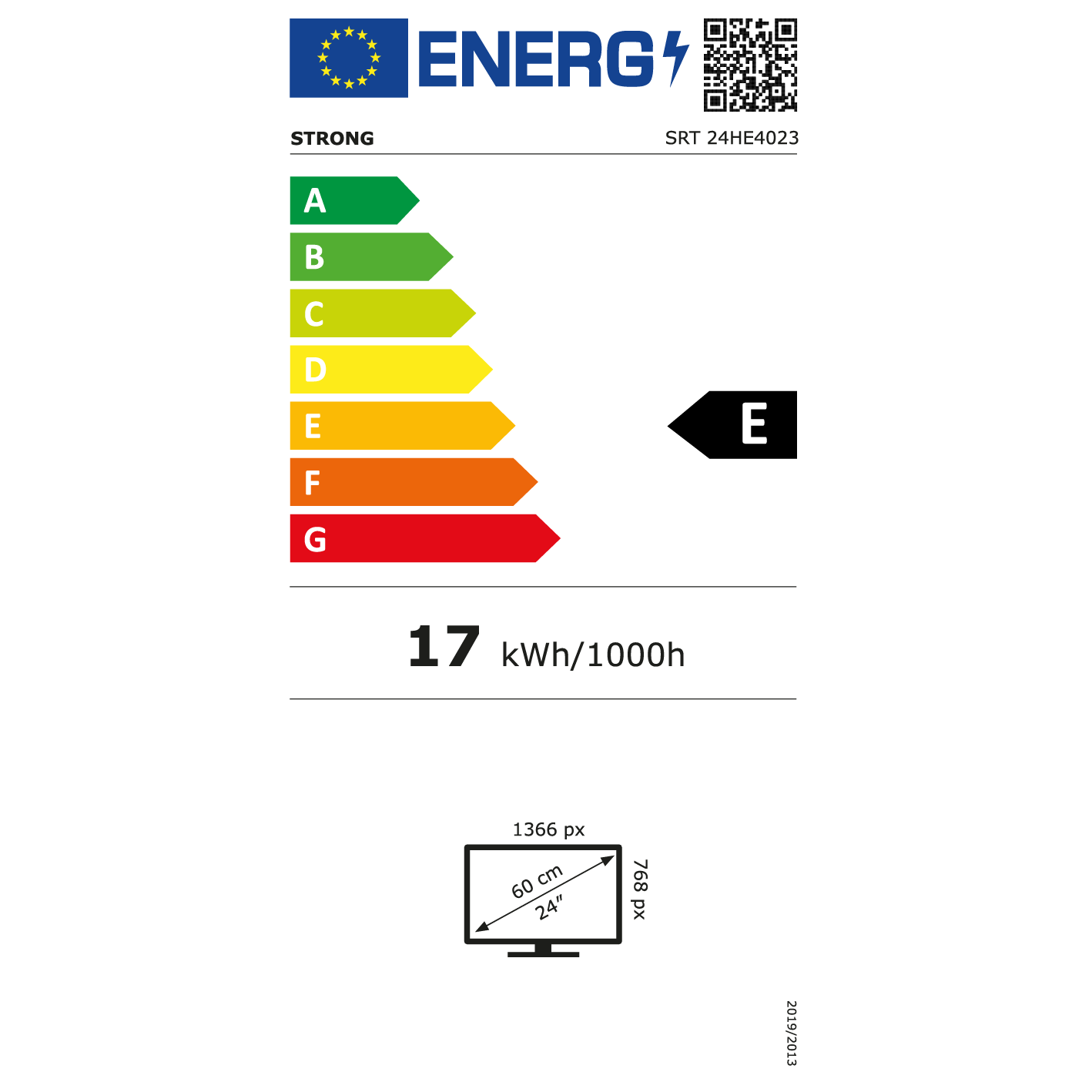 Televizor LED Strong 24HE4023, 60 cm, HD, Clasa E