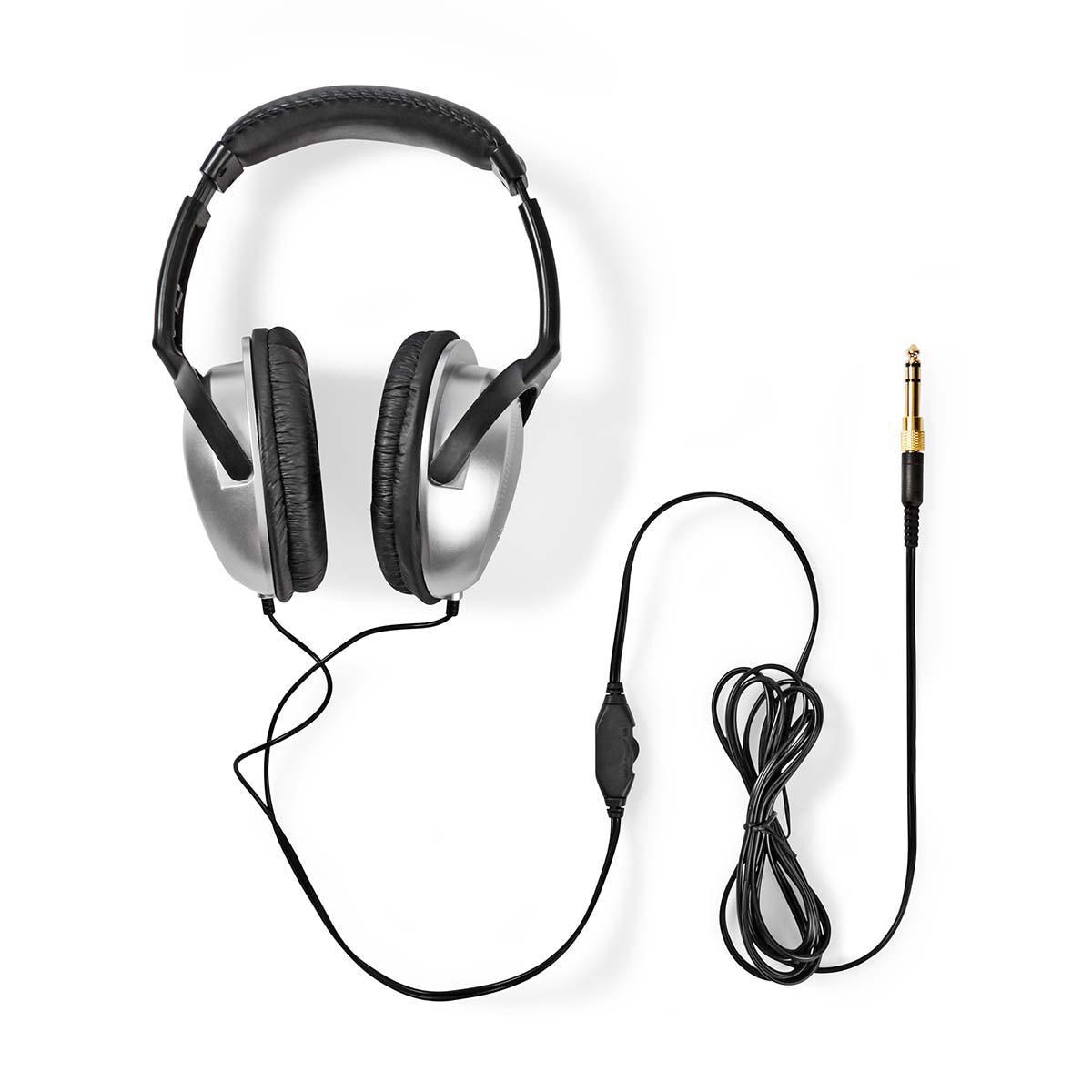 Casti cu fir Over-Ear, 6.00 m, gri-negru, Nedis