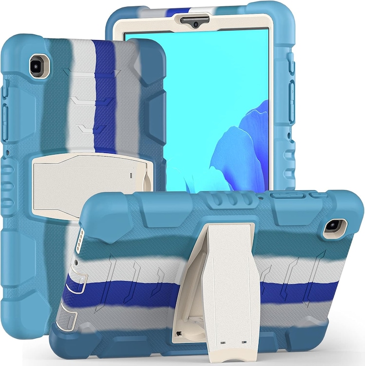 Husa Shockproof Armor Sigloo, pentru Samsung Galaxy Tab A7 (SM-T500/T505/T507), 10.4", cu stand, Albastru multicolor