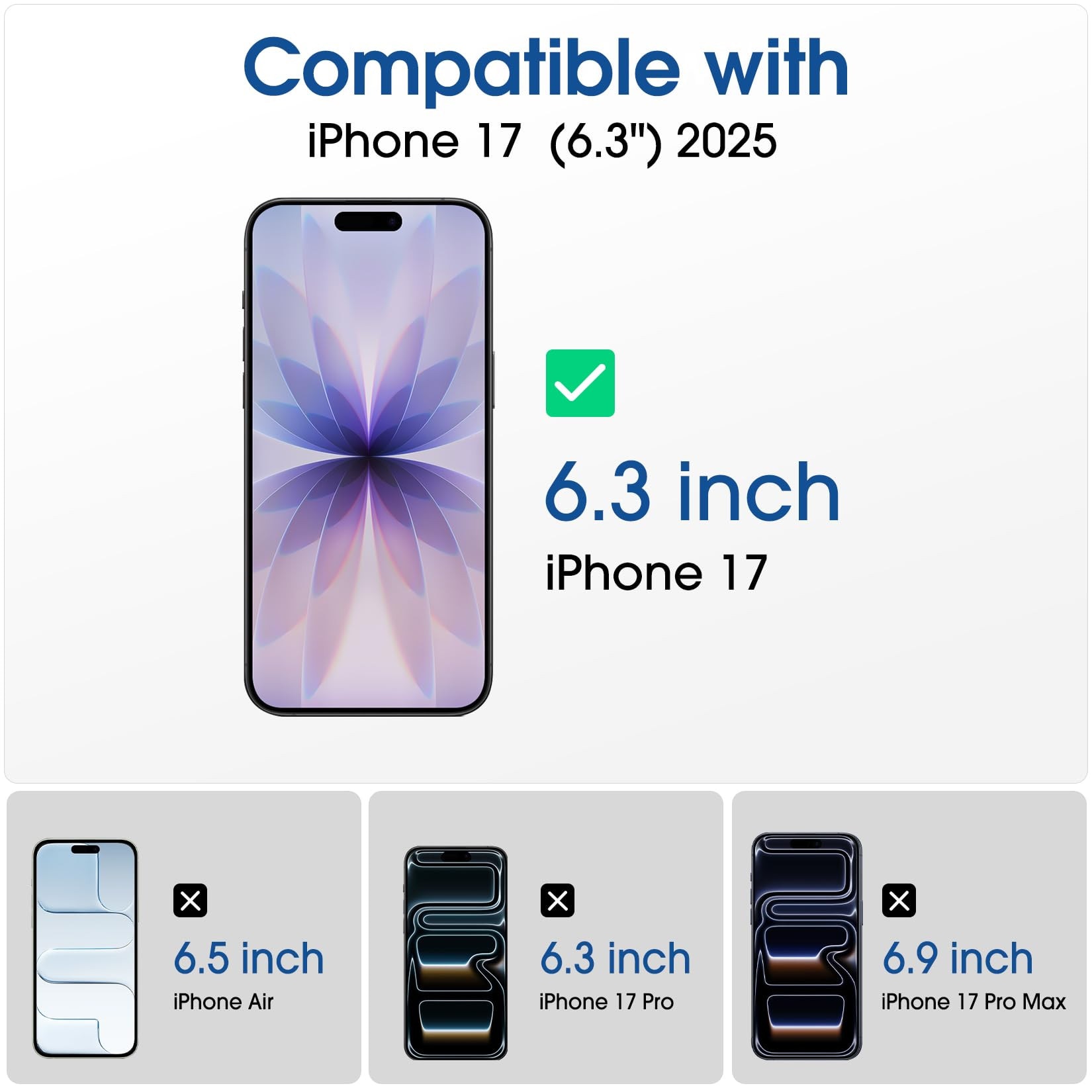 Folie Protectie compatibila cu iPhone17, Sticla Templata 9H+, cu Kit de Aplicare Instanta si Functie Automata de Indepartare a Prafului, Claritate Super HD, Tratament Electronic Oleofobic si Anti Amprente