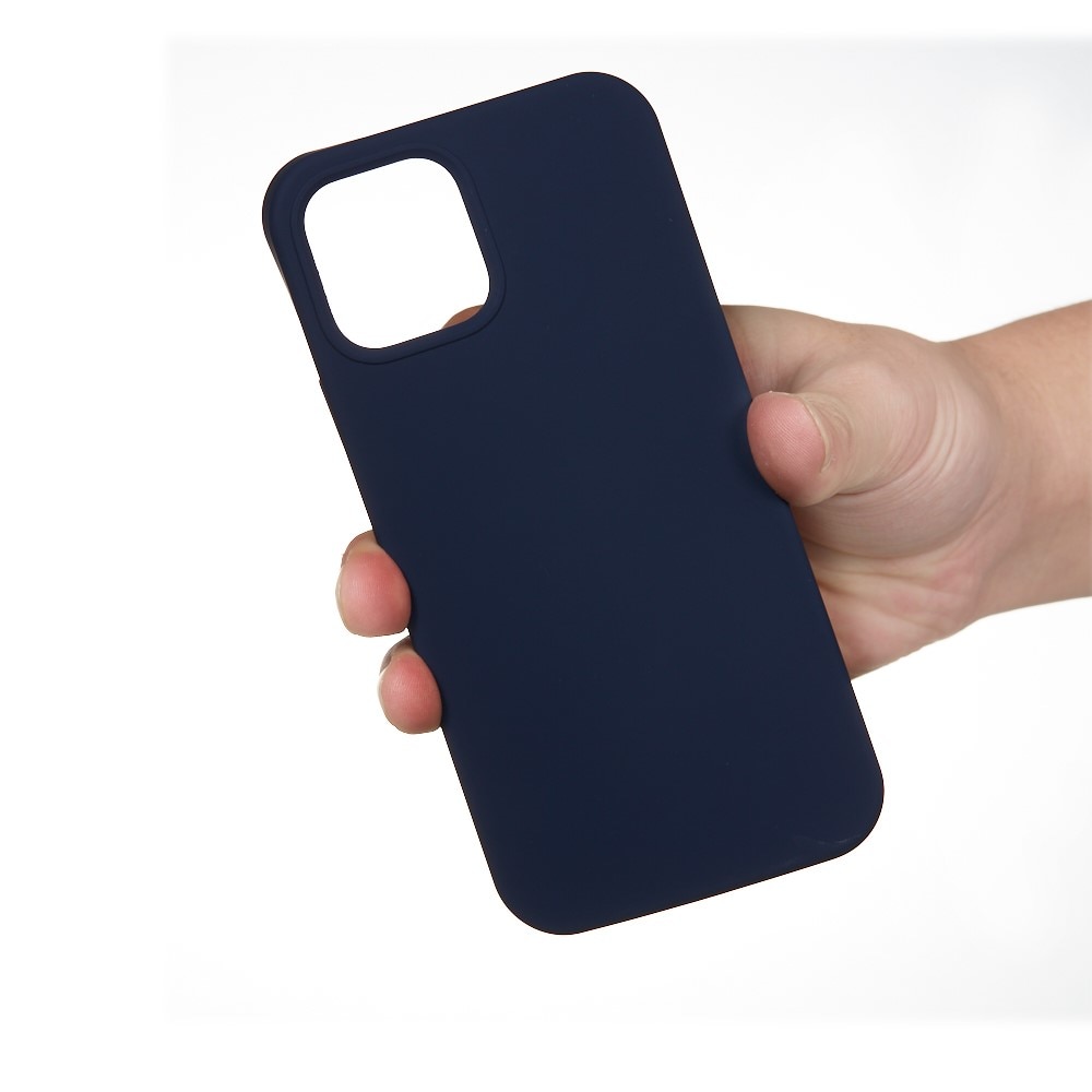 Husa protectie compatibila cu Apple iPhone 11 Pro Liquid Silicone Case Albastru inchis