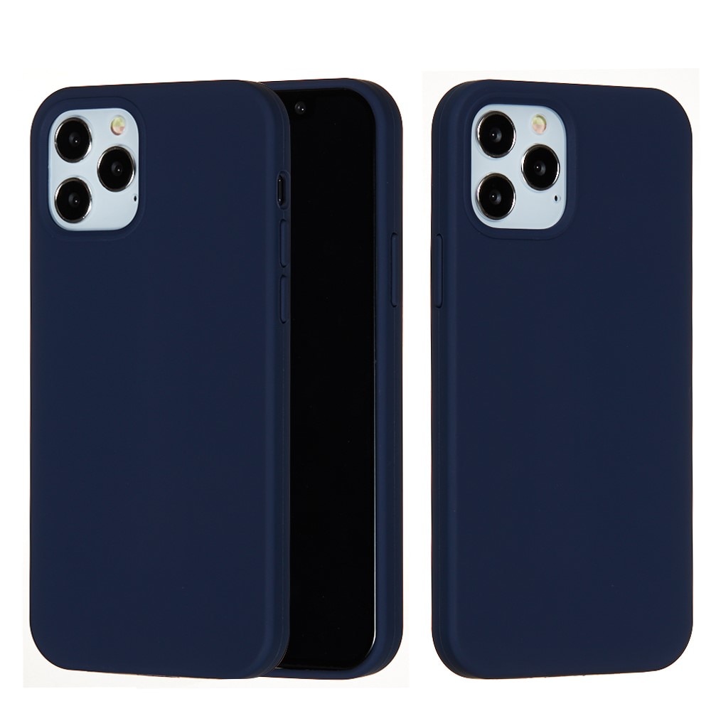 Husa protectie compatibila cu Apple iPhone 11 Pro Liquid Silicone Case Albastru inchis