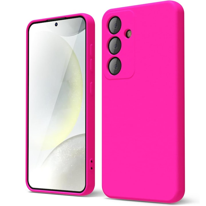 Husa pentru Samsung Galaxy S24 Plus Premium Silicon Daden®, Protectie Camera, Antisoc, Calitate Premium, Roz neon