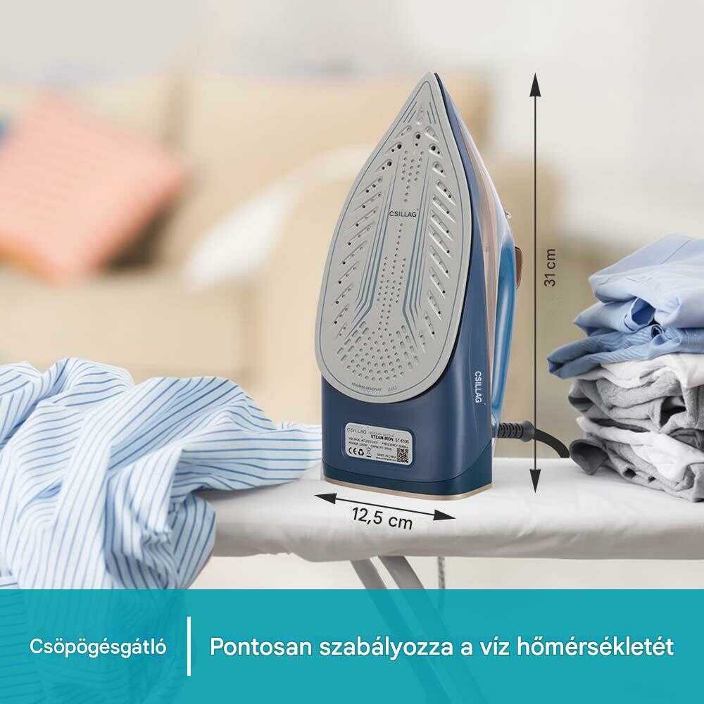 WINNING STAR ST-6100 Fier de călcat cu aburi, 2200W, cu talpă ceramică, funcție 6 în 1