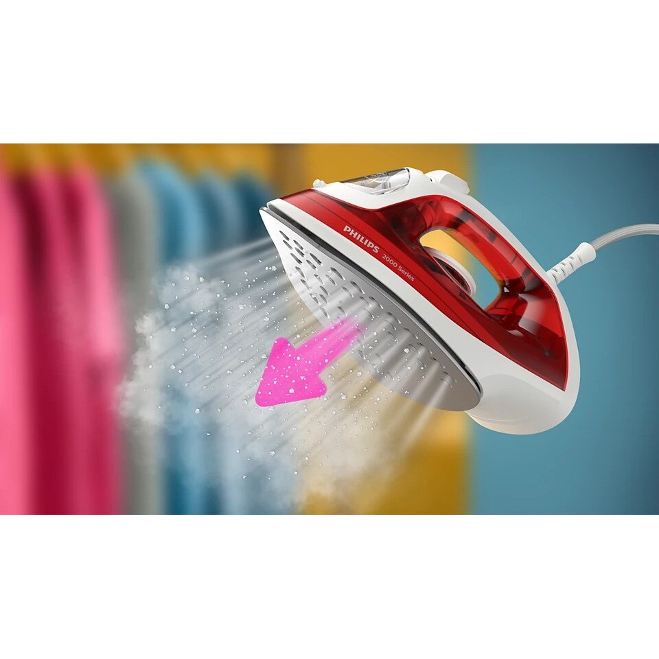 Fier de calcat cu abur, 2000 W, capacitate rezervor 250 ml, 25 g/min, 100 g/min, rosu