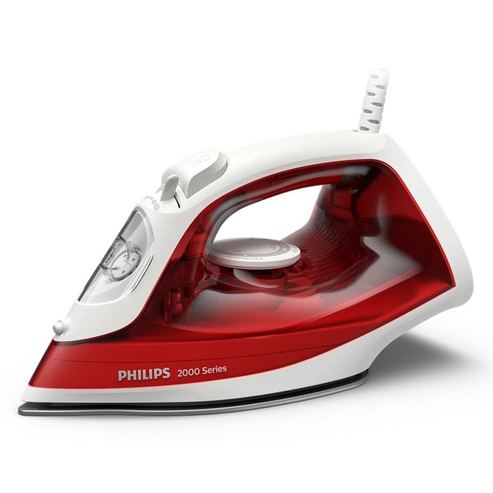Fier de calcat cu abur, 2000 W, capacitate rezervor 250 ml, 25 g/min, 100 g/min, rosu