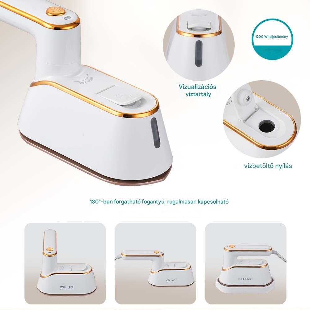 WINNING STAR ST-6126 Fier de călcat cu aburi portabil, 1200W, cu mâner rotativ la 180°
